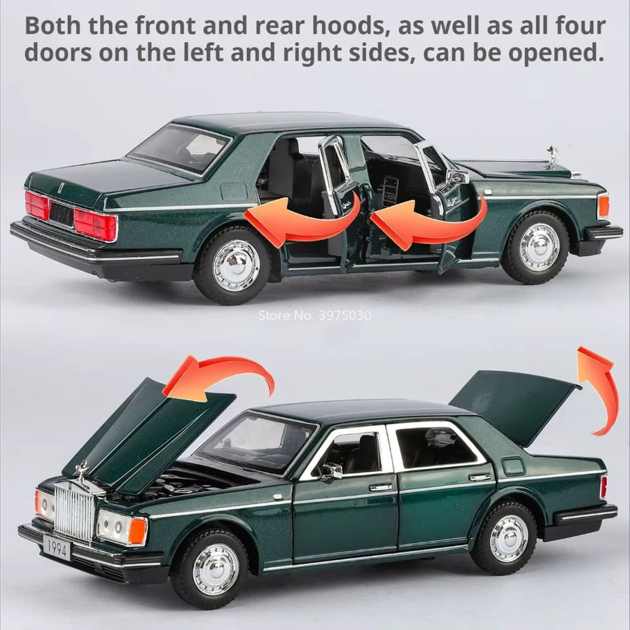 MAKEDA Rolls Royce Silver Spur, Modell Spielzeug, 1:32, Metall, Grün - Bild 2