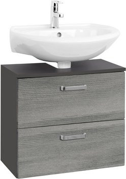 HELD MÖBEL Waschbeckenunterschrank Bologna in Eichenoptik, Grau/Mehrfarbig, B/H/T: 60 x 54 x 35 cm - Bild 1