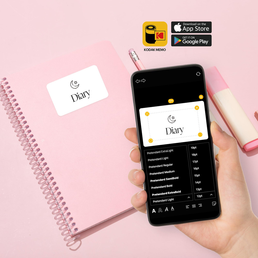 Kodak Memo Shot ERA Spielzeug Sofort-Digitalkamera mit Etikettendrucker, Weiß, + Rolle - Bild 3
