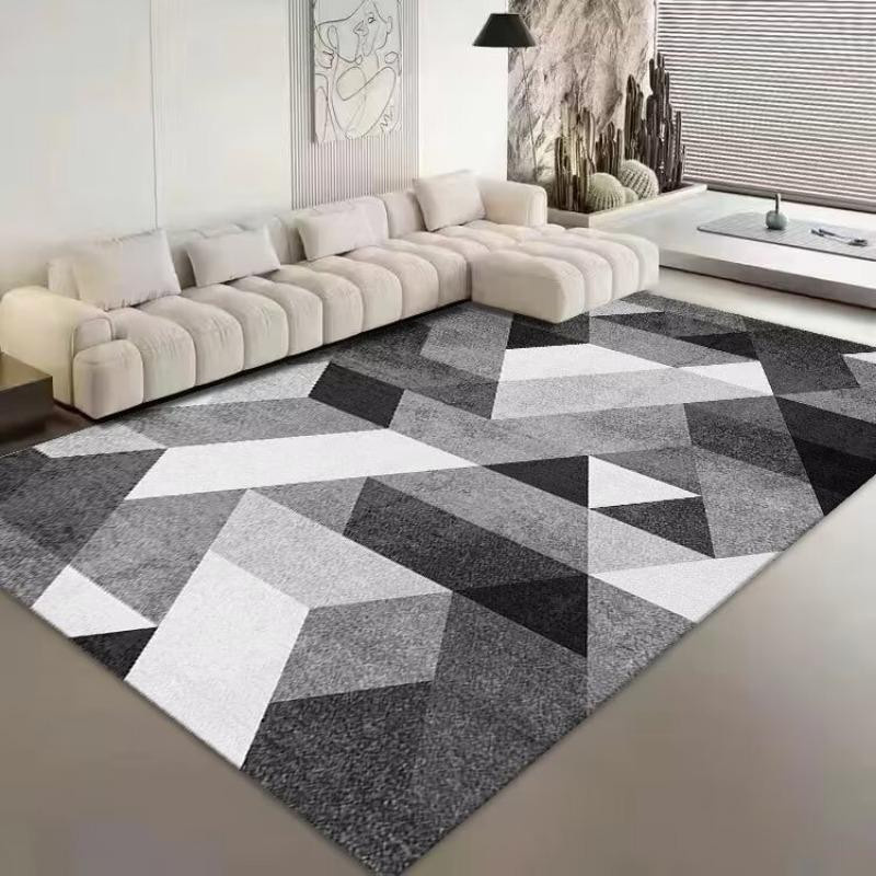 Karpetti Teppich mit nordischem geometrischem Muster, quadratisch, mehrfarbig, rutschfest und waschbar, B/T: 200 x 200 cm - Bild 1