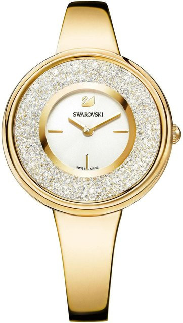 Swarovski Damenarmbanduhr, Goldton, Quarz, 34 mm, Kristall - Bild 1