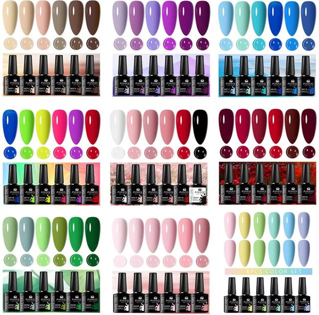 MSRUIOO Nagellack-Set Semi-Permanent, 6 x 8 ml, HEMA TPO frei - Bild 1