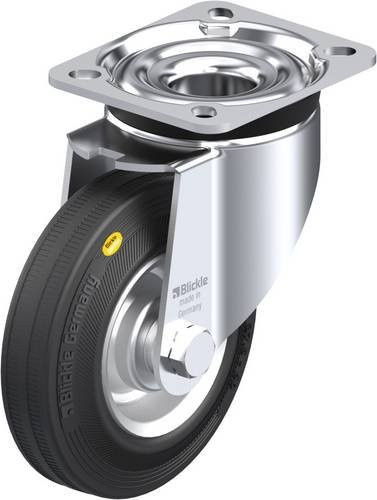 Blickle Lenkrolle LK-RD 125R-1 aus verzinktem Stahl, Durchmesser: 125 mm, Tragfähigkeit: 120 kg, Farbe: Silber/Schwarz - Bild 1