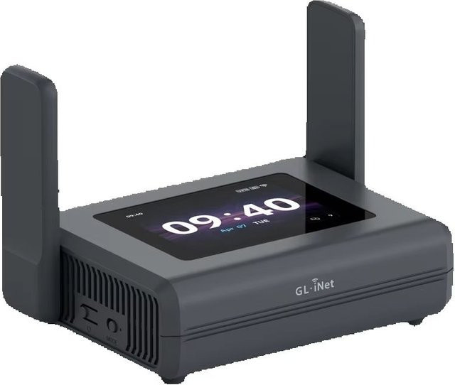 GL.iNet Slate 7 Pro GL-BE10000 WiFi 7 Reise-Router, Tri-Band Tragbarer VPN-Router mit 2,8-Zoll-Touchscreen, Dual 2,5G-Ports und OpenWrt, Schwarz - Bild 1