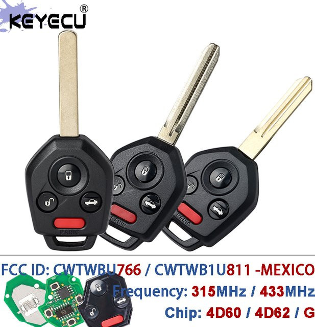 KEYECU Fernbedienungsschlüsselanhänger für Subaru Outback Legacy Forester Impreza Tribeca mit G Chip, 315 MHz / 433 MHz, Schwarz - Bild 1