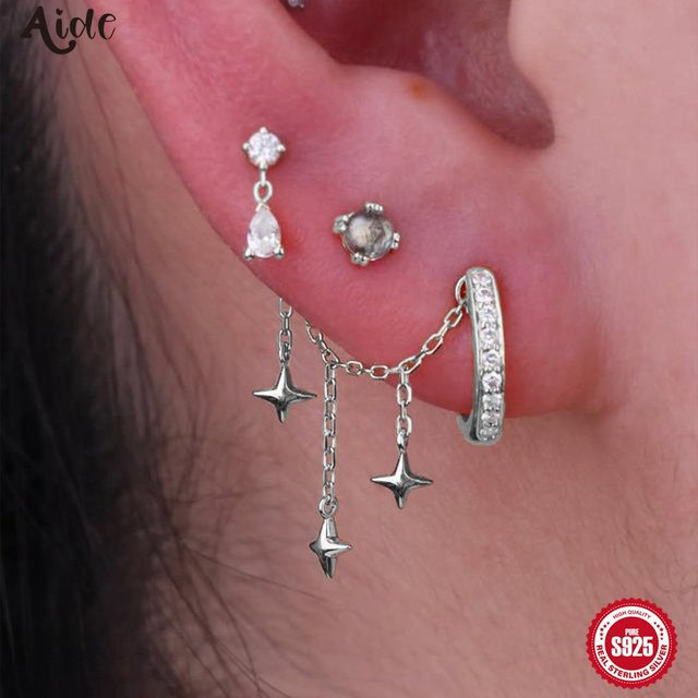 Aide Ohrschmuck 925 Silber, Zirkonia, Unisex - Bild 1
