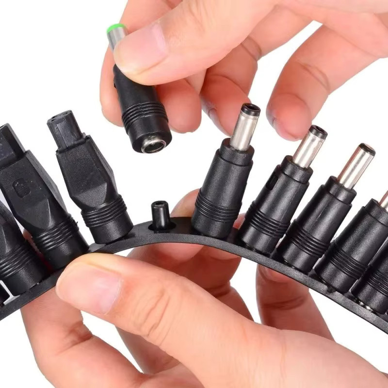 YTDMEN Universal DC Netzteil Stecker Set in Schwarz mit 8 bis 34 verschiedenen Adaptern für Notebook und Laptop Ladegeräte, 5,5 mm x 2,1 mm - Bild 4