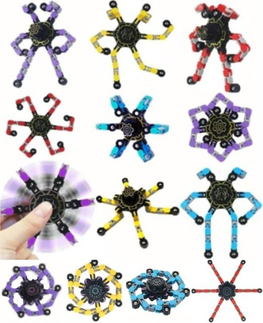 Mitty Finger Spinner Spielzeug zur Stressbewältigung in Gelb und Multicolour für Kinder und Erwachsene - Bild 1