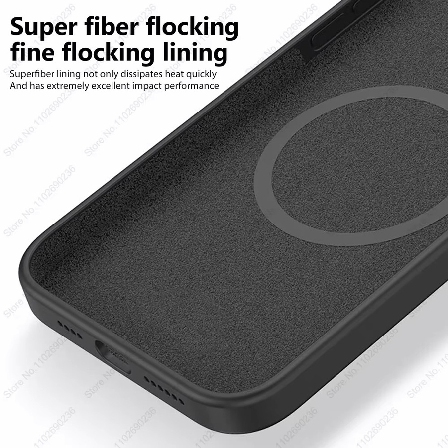 MagSafe Silikon Schutzhülle von WANZP für iPhone 15 14 13 12 Pro Max Plus, Magnetisches Softcover in Blau - Bild 3