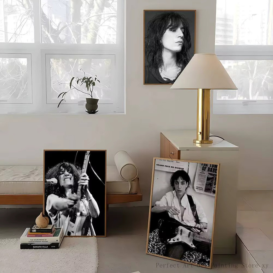 Rastar Singer Patti Smith Poster-Aufkleber, wasserfester Wandkunstdruck in Schwarz, Rechteckig - Bild 4