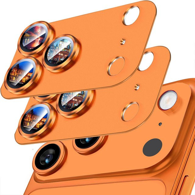Kameraobjektivschutz für Apple iPhone 17 Pro und iPhone 17 Pro Max aus Metallglas mit Matt-Effekt und AR+AF Beschichtung in Schwarz - Bild 1
