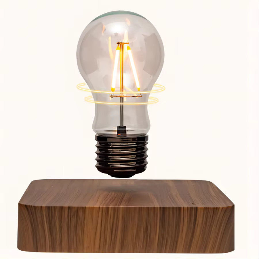 Zoeydam Magnetische Levitation Lampe mit LED-Glaskugel in Transparent und Braun, Schreibtisch-Dekoration für Home Office und Nachtlicht - Bild 1