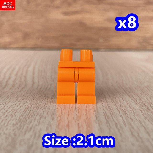 Yiran toy MOC Steine Hosenbeine Körperbekleidung Figur Zubehör 8-teiliges Set orange - Bild 1