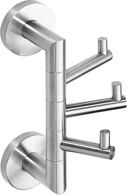 Brillantbad BEO Dreifachhaken drehbar aus Edelstahl in matt Silber, B/T/H: 5,5 x 19,0 x 11,0 cm - Bild 1