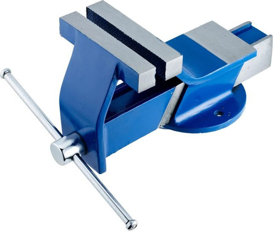 LUX-TOOLS Schraubstock in Blau und Stahl mit 125 mm Spannweite