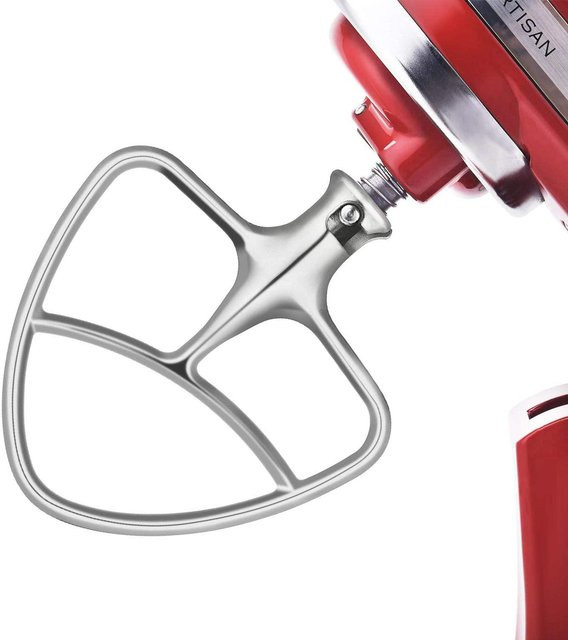 Edelstahl-Flachschläger in Silber für KitchenAid Kippkopf-Standmixer 5qt und 6qt, spülmaschinenfest - Bild 1