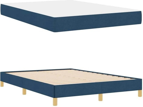 vidaXL Boxspringbett Blau mit Taschenfederkern B/T: 140 x 200 cm