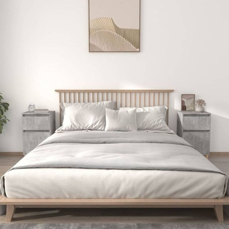 Vidaxl Set aus 2 Nachttischen in Grau aus Holzwerkstoff im minimalistischen Design B/T/H: 40 x 35 x 70 cm - Bild 1
