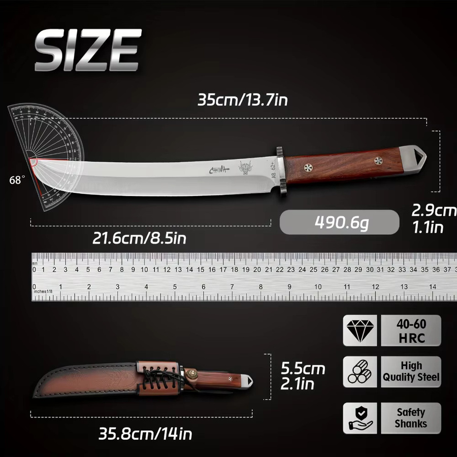 PLYS Japanisches Profi-Küchenmesser zum Ausbeinen mit Holz-Messerhülle - Bild 5