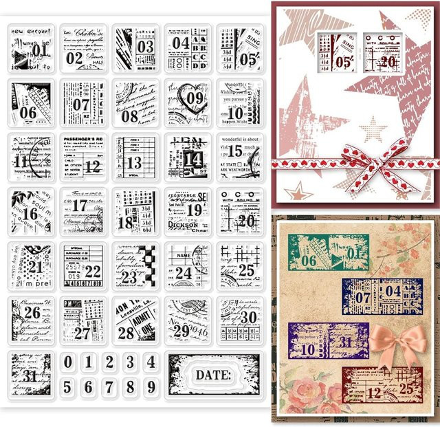 Transparenter Vintage-Datumsstempel aus Silikon für Scrapbooking und Tagebücher in Retro-Design - Bild 1