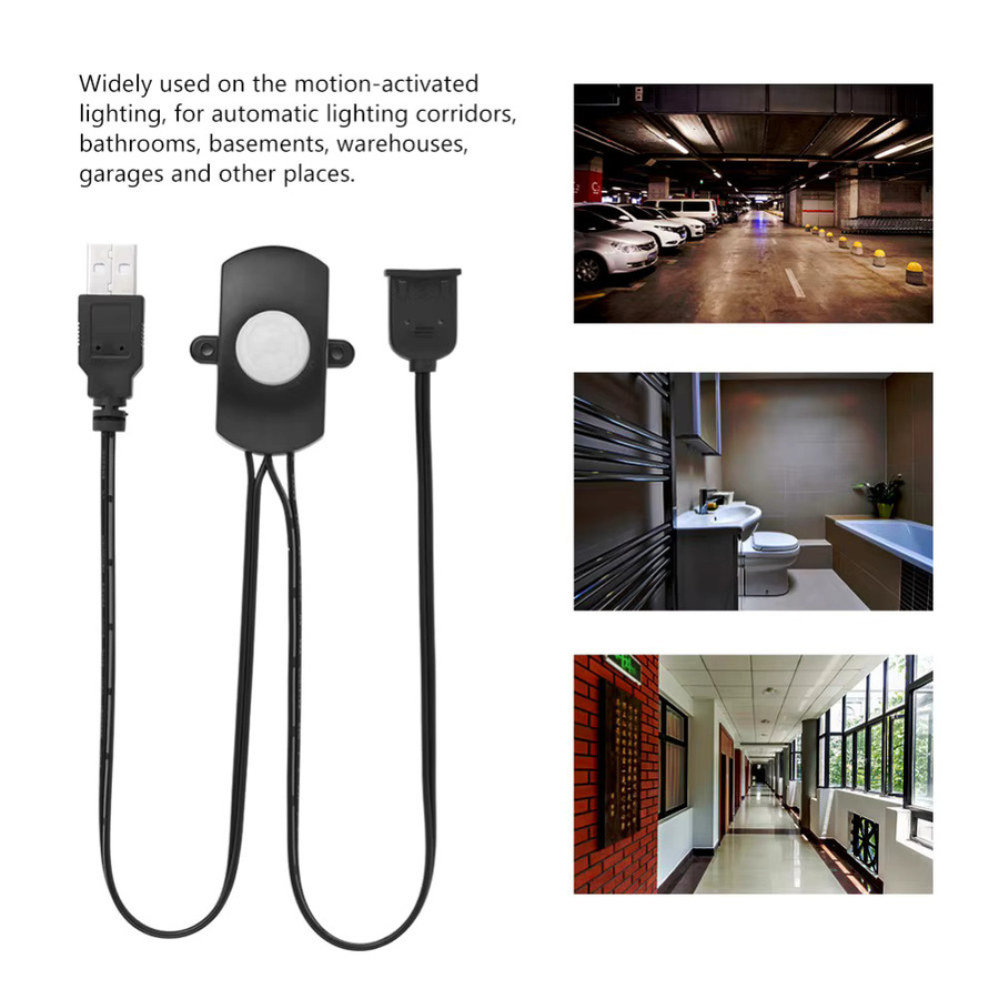 MJJC USB 5V PIR Infrarot-Bewegungssensor in Schwarz für 2835 und 5050 LED-Lichtstreifen - Bild 3