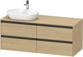Duravit Waschtischunterschrank Ketho.2 in Beige, wandhängend mit 4 Schubladen, Breite: 140 cm, Tiefe: 55 cm - Bild 1