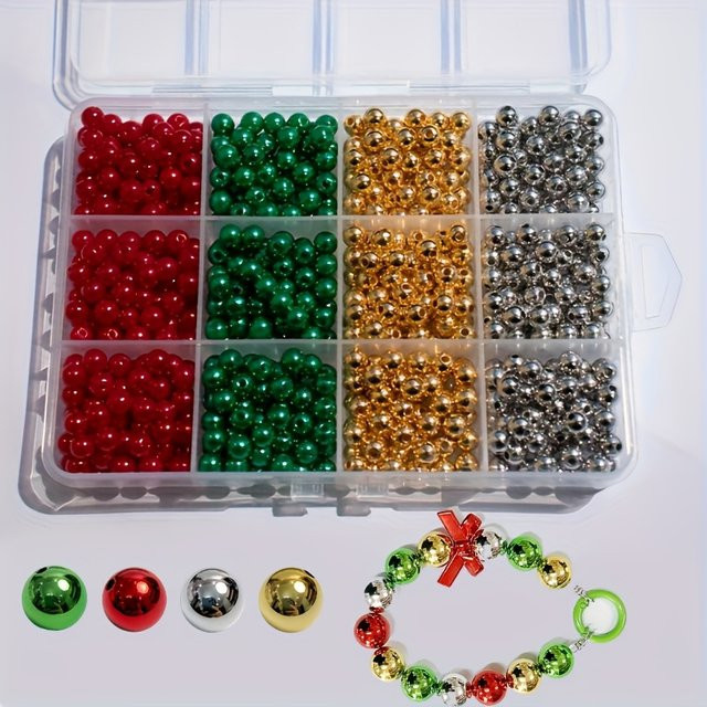 QYWCTZ Perlen-Set, Weihnachtsperlen, 6 mm - Bild 1