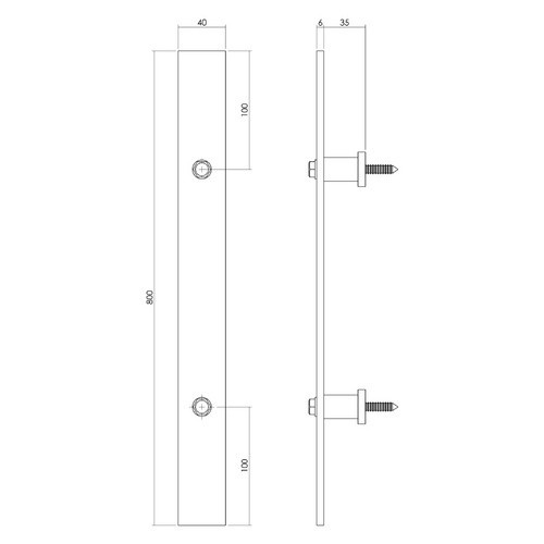 Intersteel Stoßgriff aus Edelstahl in Schwarz und Braun, Breite: 80 cm, Höhe: 4 cm - Bild 2