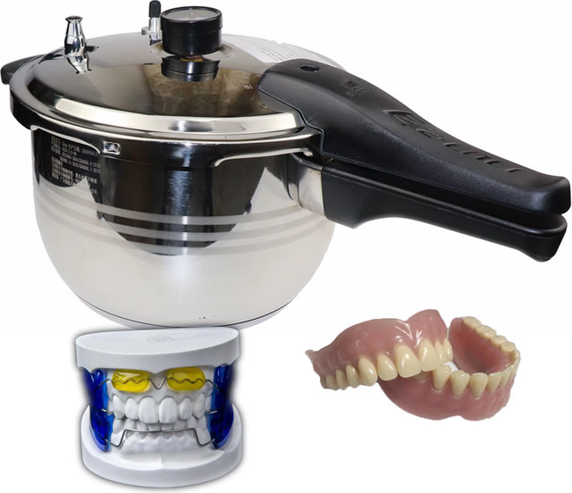 Hochdruck-Kochtopf für Labor-Orthodontie-Geräte und Prothesenbasismaterialien zur Polymerisation, Silber, Durchmesser: 22 cm - Bild 1