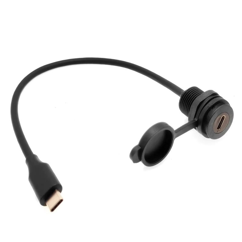 CY Wasserdichtes USB-C Erweiterungskabel 10 Gbps mit wasserdichtem Stecker für Wasserarmpanele, Schwarz, Länge: 50 cm und 30 cm - Bild 5
