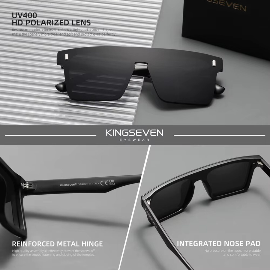 KINGSEVEN Sonnenbrille, polarisiert, Unisex, black - Bild 3