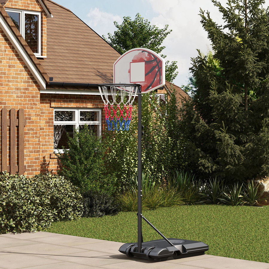 SPORTNOW Basketballkorb Basketball mit Ständer Outdoor Stahl Schwarz - Bild 2