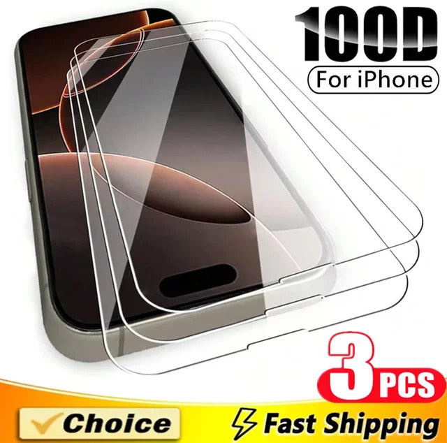 Arvin 3er-Set Gehärtetes Glas Display Schutzfolie für iPhone 16 15 14 13 12 11 Pro Max Plus Mini XR X XS in Transparent - Bild 1