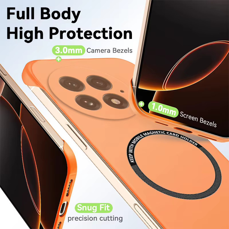 Magnetic Slim Handyhülle für OnePlus 13 5G in Orange, matt und stoßfest - Bild 2