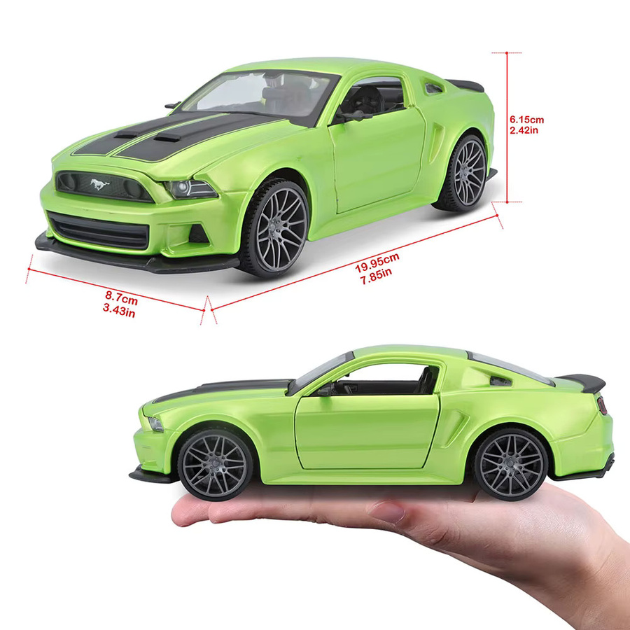 Maisto 2014 Ford Mustang Street Racer, Präzisionsmodellauto, 1:24, Grün - Bild 3