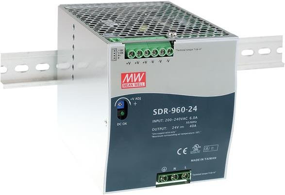 MEAN WELL Netzteil SDR-960-24 Stromversorgung 960W Silber - Bild 1