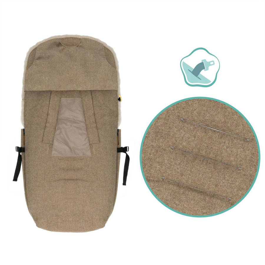 Babycab Winterfußsack Lille Wool aus Lammfell in Braun - Bild 2