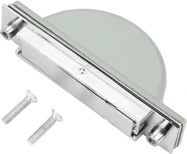 Verdeckter Schiebetürgriff für Schränke und Möbel in Silber, Poliertes Zink mit Messing und Muschel-Optik - Bild 1