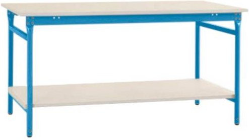 Manuflex BB5227.5012 BASIS Komplett-Beistelltisch stationär mit Kunststoff-Platte und Zwischenboden, B/T/H: 150 x 80 x 78 cm - Bild 1