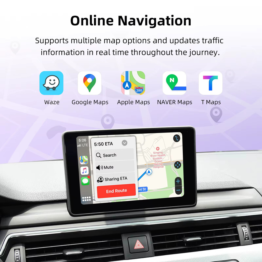 EzoneTronics OEM Bildschirm-Upgrade-Decoder-Box für Audi A4, A5, Q2L, Q5L, Q7 (2014-2022) mit CarPlay & Android für 7 Zoll oder 8,8 Zoll MIB-Bildschirme, Schwarz - Bild 2
