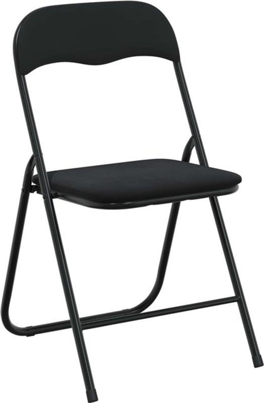 Set aus 8 Klappstühlen von vidaXL in Schwarz mit Samtbezug und Stahlgestell, B/T/H: 48 x 44 x 78 cm - Bild 1