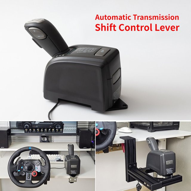 BlueFishSim Automatisches USB Getriebe Shift für PC Simulator, kompatibel mit Logitech G923 G29 G27 G25 TGT2, Schwarz-Grau - Bild 1