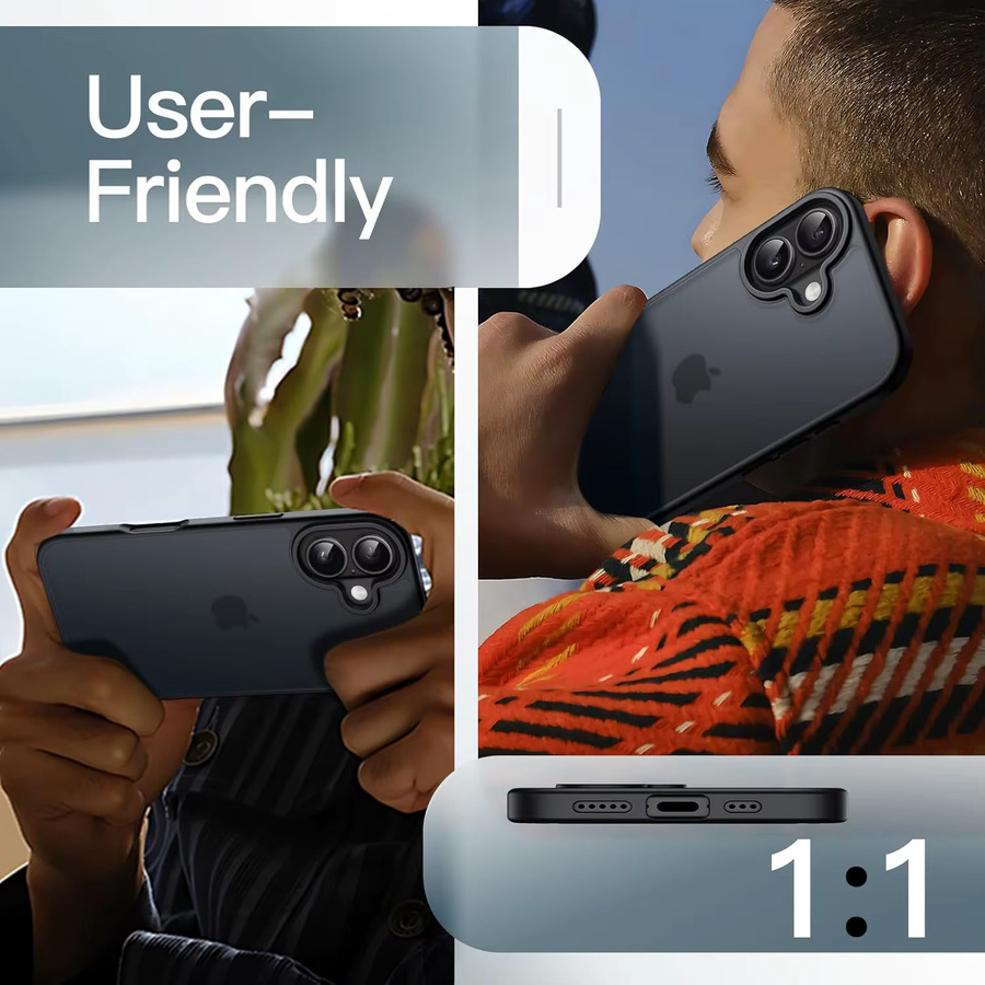 Stoßfeste matte Handyhülle von NYFundas für iPhone 17 Air 16 Pro Max 15 Plus 14 13 12 in Transparent, Blau oder Schwarz - Bild 2