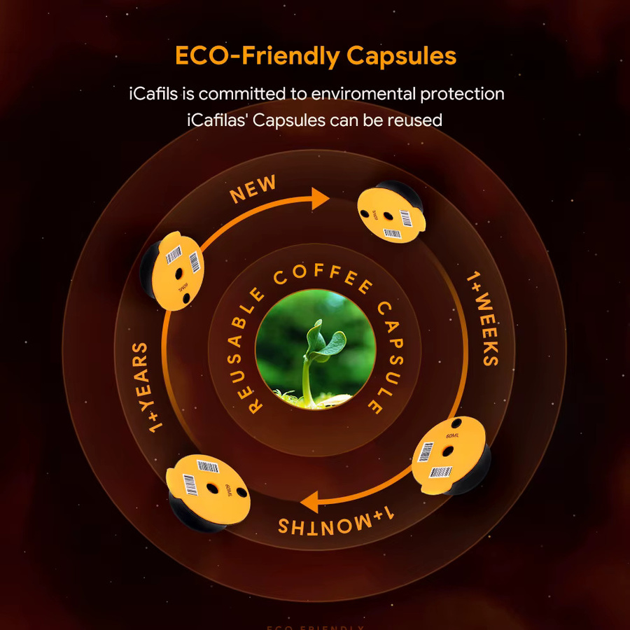 icafilas Wiederverwendbare Kaffeekapseln für Bosch Tassimo Maschinen, Nachfüllbare Espresso Pods und Kaffeefilter Adapter, Rund - Bild 3