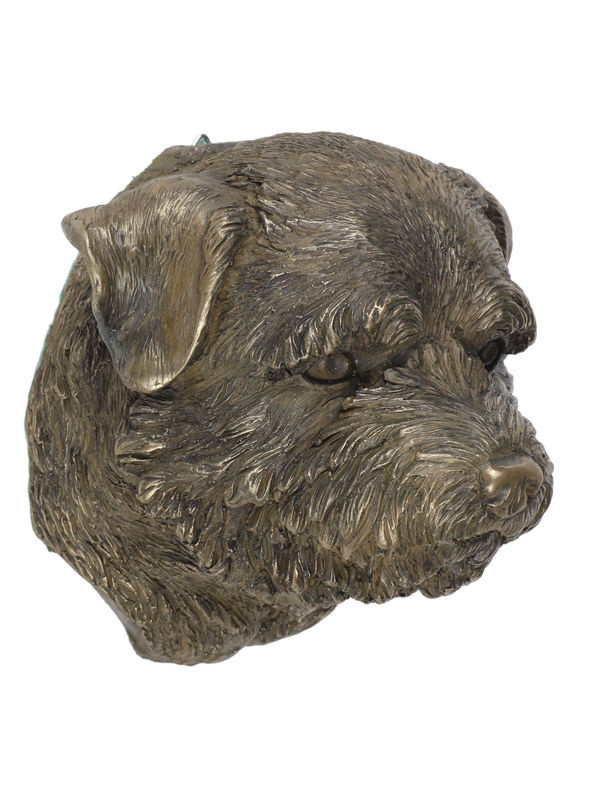 Art-Dog Norfolk Terrier Hundestatue als hängende Büste in Braun mit Cold-Bronze-Optik - Bild 2