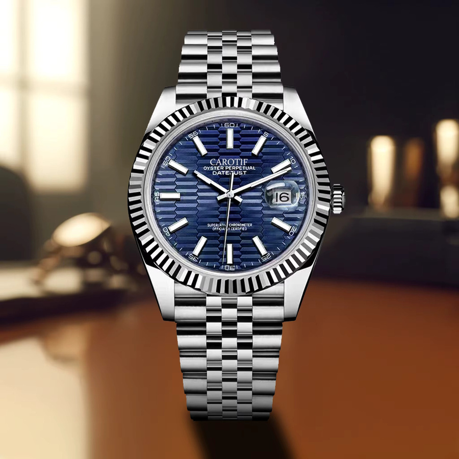 CAROTIF Armbanduhr, Analoguhr, Edelstahl, Blau, Silber, Damen - Bild 4