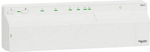 Schneider Electric Wiser CCTFR6610 Verteilerleiste für Fußbodenheizung mit App-Steuerung, Weiß, Wandmontage - Bild 1