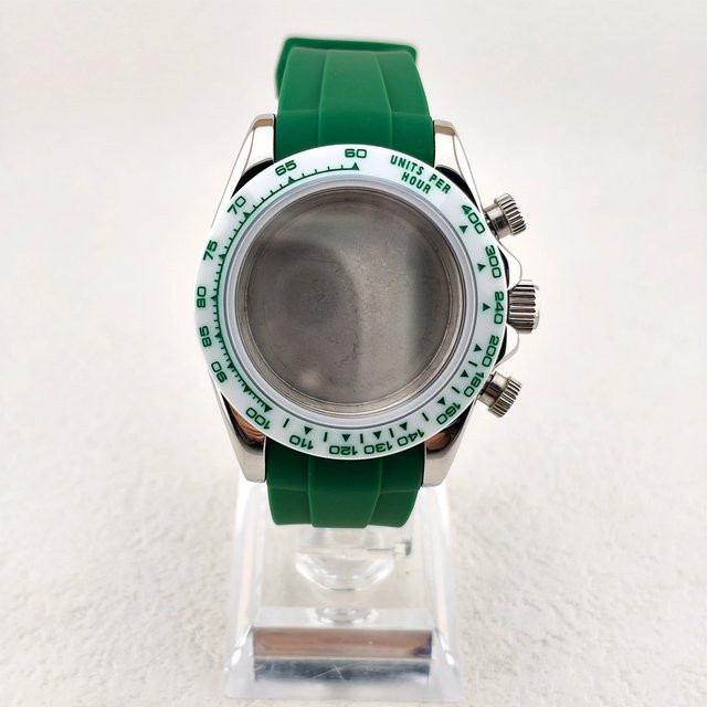OUMASHI Uhrengehäuse Edelstahl, 39 mm, Chronograph, Keramiklünette, Saphirglas - Bild 1