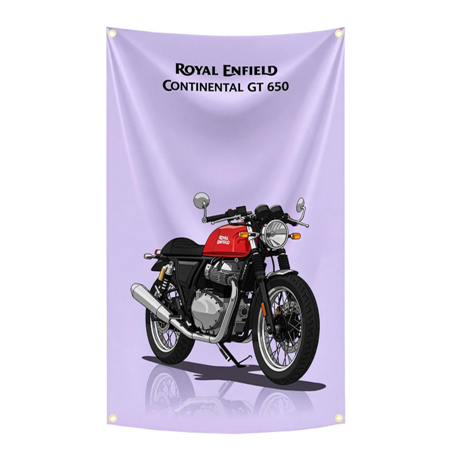 Royal Enfield Flagge Klassische 350 Wandteppich aus Polyester mit Digitaldruck, Mehrfarbig, B/H: 90 x 150 cm - Bild 2