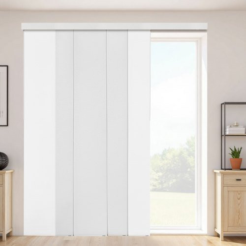 VEVOR Panel Track Blinds, verstellbare Panel-Vorhänge aus Polyester und Aluminiumlegierung, semi-transparent, Weiß, Breite: 116 cm bis 218 cm, Höhe: 243 cm - Bild 1